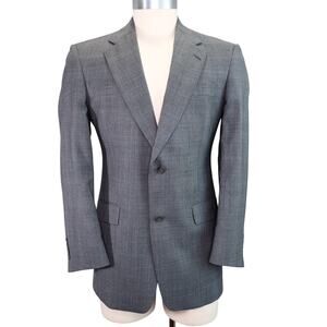 Hart Schaffner Marx Sport Coat Mens 39R Gray Plaid Jacket Blazer Single Vent